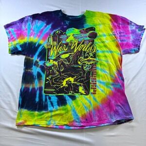 Cavity Colors The War of the Worlds Tie Dye Graphic T-Shirt Mens 2X Sci-Fi Retro